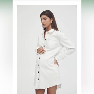 Maternity Denim White Dress 🤍